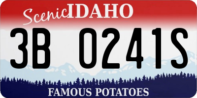ID license plate 3B0241S