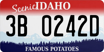 ID license plate 3B0242D