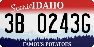 ID license plate 3B0243G