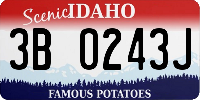ID license plate 3B0243J