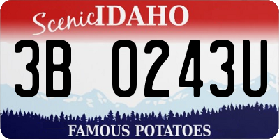 ID license plate 3B0243U