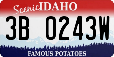 ID license plate 3B0243W