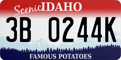 ID license plate 3B0244K