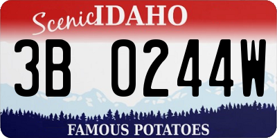 ID license plate 3B0244W