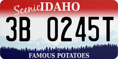 ID license plate 3B0245T