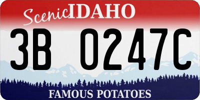 ID license plate 3B0247C