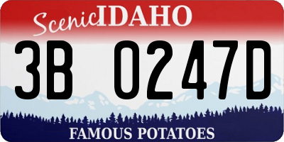 ID license plate 3B0247D