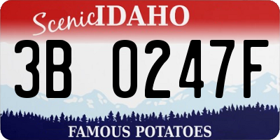 ID license plate 3B0247F