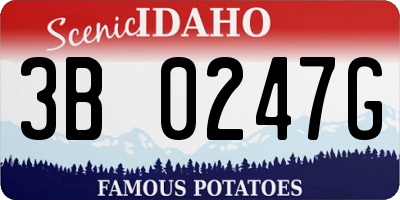ID license plate 3B0247G