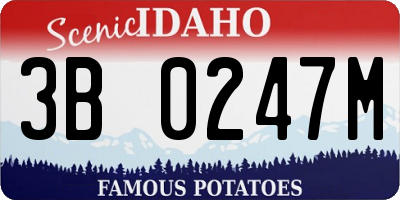 ID license plate 3B0247M