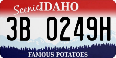 ID license plate 3B0249H