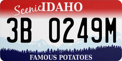 ID license plate 3B0249M