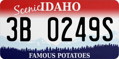 ID license plate 3B0249S