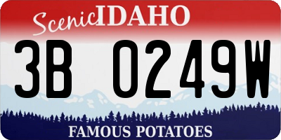 ID license plate 3B0249W