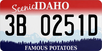 ID license plate 3B0251D