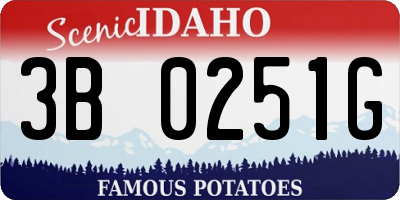 ID license plate 3B0251G