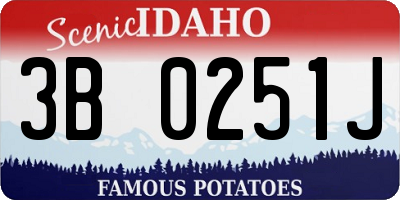 ID license plate 3B0251J