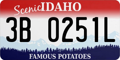 ID license plate 3B0251L