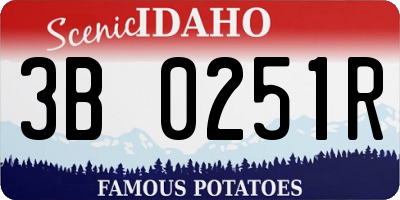 ID license plate 3B0251R
