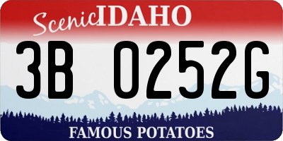 ID license plate 3B0252G