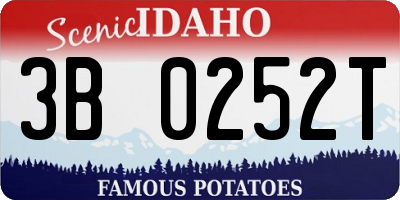 ID license plate 3B0252T