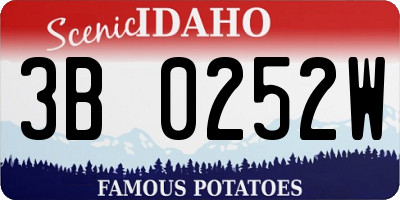 ID license plate 3B0252W