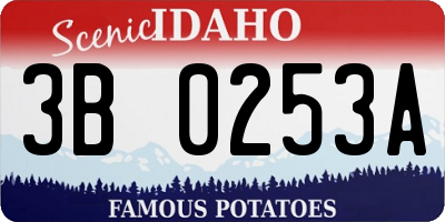 ID license plate 3B0253A