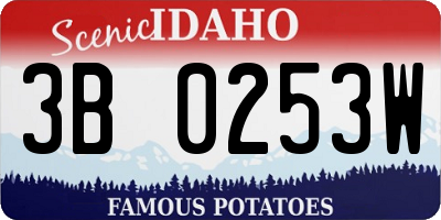 ID license plate 3B0253W