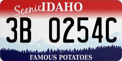 ID license plate 3B0254C