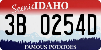 ID license plate 3B0254D