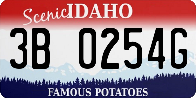 ID license plate 3B0254G