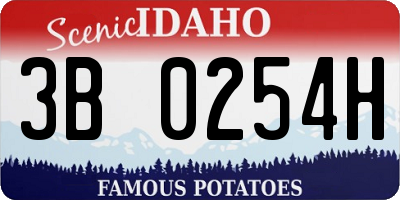 ID license plate 3B0254H