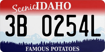 ID license plate 3B0254L