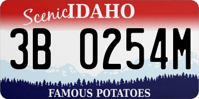 ID license plate 3B0254M