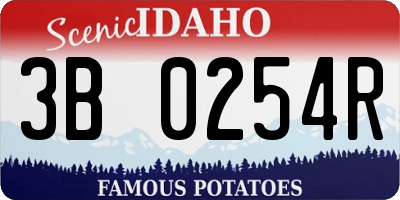 ID license plate 3B0254R