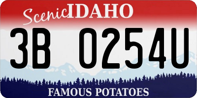 ID license plate 3B0254U