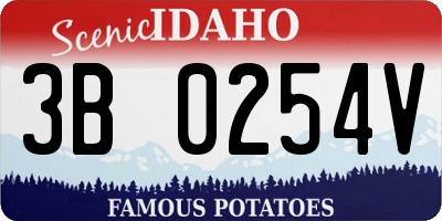 ID license plate 3B0254V