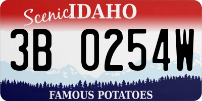 ID license plate 3B0254W