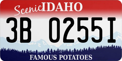 ID license plate 3B0255I