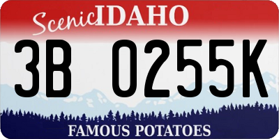 ID license plate 3B0255K