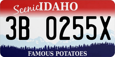 ID license plate 3B0255X
