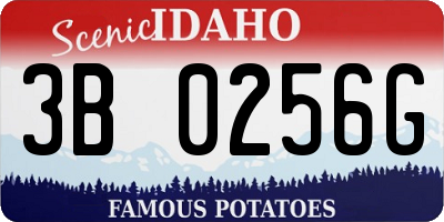 ID license plate 3B0256G