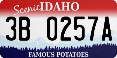 ID license plate 3B0257A
