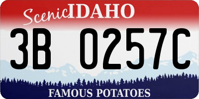 ID license plate 3B0257C