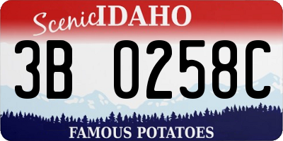 ID license plate 3B0258C