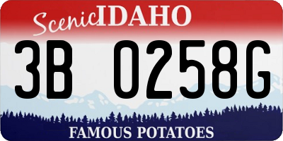 ID license plate 3B0258G