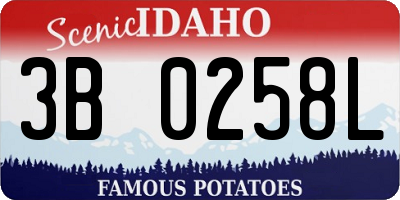 ID license plate 3B0258L