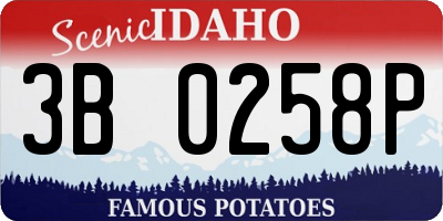 ID license plate 3B0258P