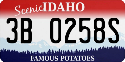 ID license plate 3B0258S