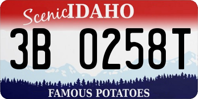 ID license plate 3B0258T
